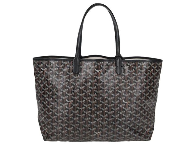Goyard Borsa tote PM Saint Louis Herringbone in PVC nero Auth yk18410M - vista 13