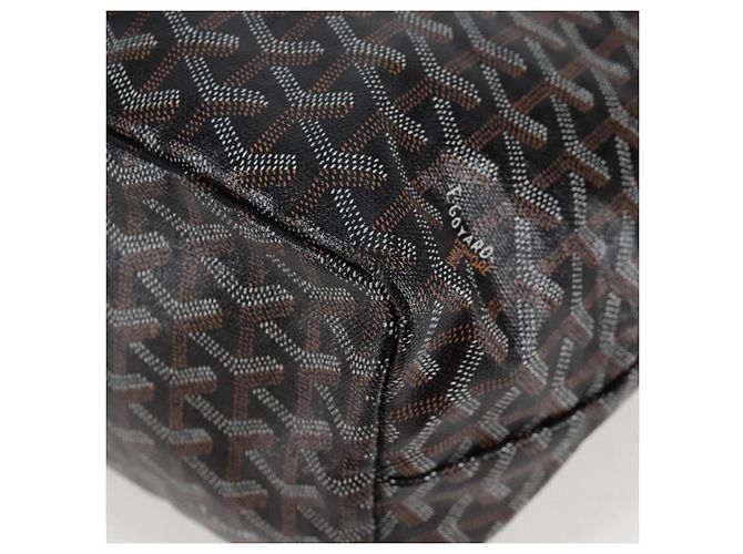 Goyard Borsa tote PM Saint Louis Herringbone in PVC nero Auth yk18410M - vista 14