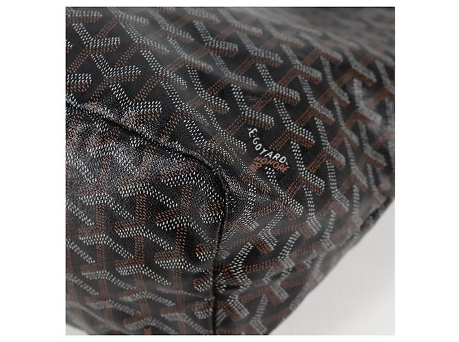 Goyard Borsa tote PM Saint Louis Herringbone in PVC nero Auth yk18410M - vista 16