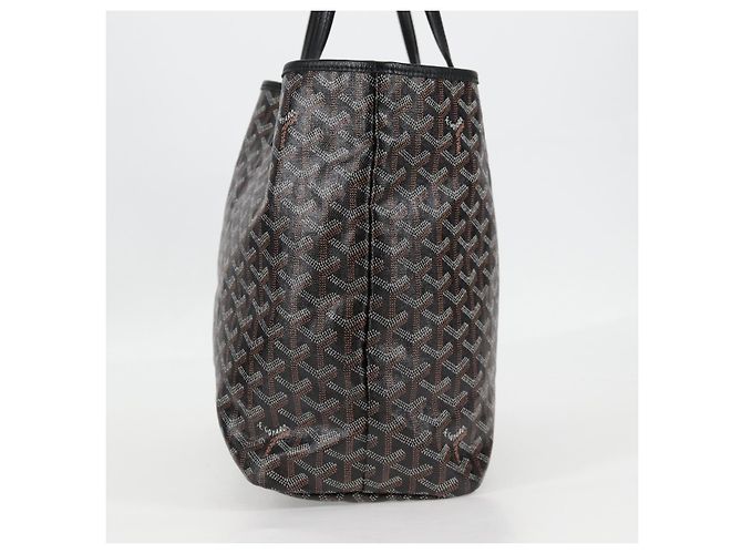 Goyard Borsa tote PM Saint Louis Herringbone in PVC nero Auth yk18410M - vista 4