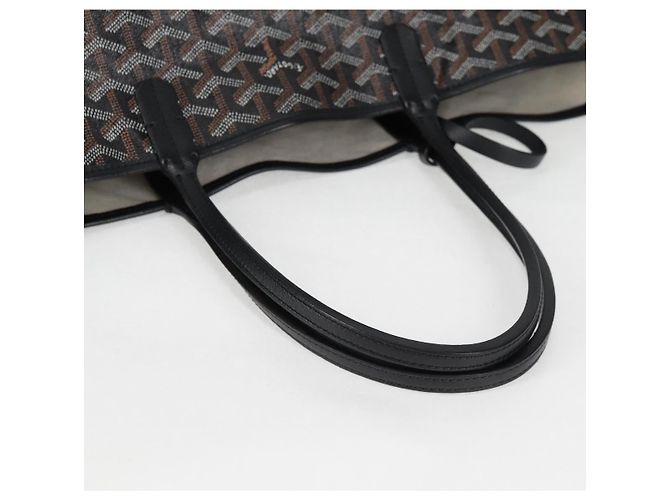 Goyard Borsa tote PM Saint Louis Herringbone in PVC nero Auth yk18410M - vista 7