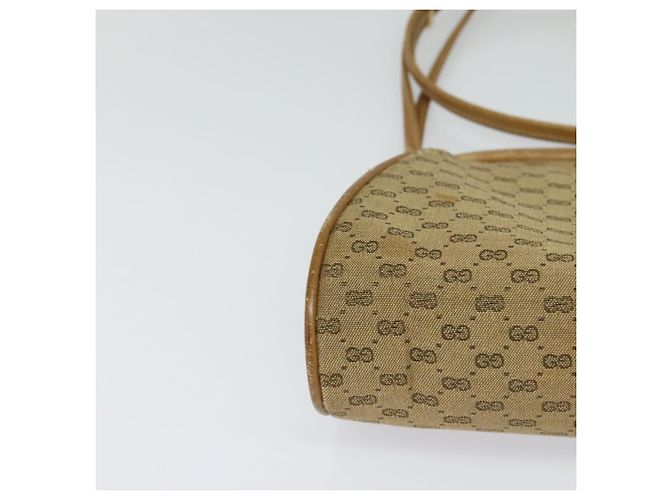 Gucci Borsa a spalla Micro GG Supreme PVC Beige Oro 001 261 1053 Auth BA2223 D'oro - vista 14