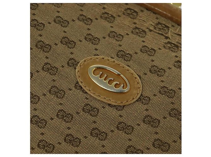 Gucci Borsa a spalla Micro GG Supreme PVC Beige Oro 001 261 1053 Auth BA2223 D'oro - vista 17