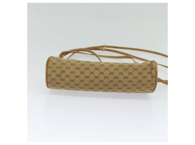 Gucci Borsa a spalla Micro GG Supreme PVC Beige Oro 001 261 1053 Auth BA2223 D'oro - vista 5