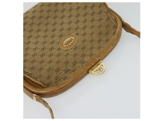 Gucci Borsa a spalla Micro GG Supreme PVC Beige Oro 001 261 1053 Auth BA2223 D'oro - vista 6