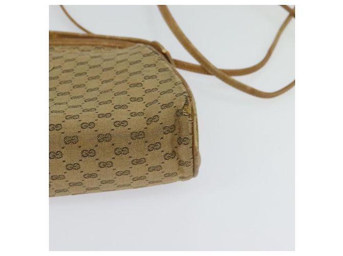 Gucci Borsa a spalla Micro GG Supreme PVC Beige Oro 001 261 1053 Auth BA2223 D'oro - vista 9