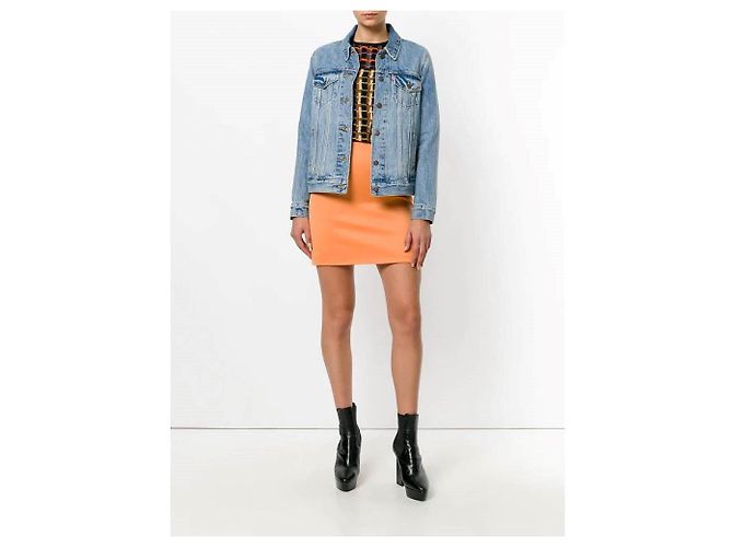 Falda mini de lana naranja Gianni Versace - vista 2