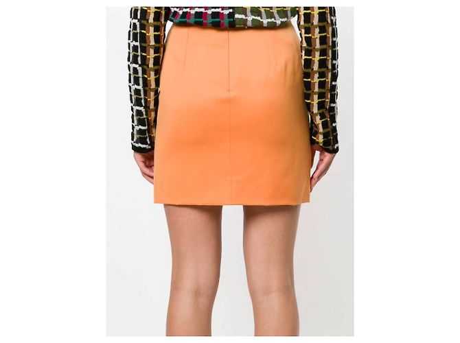 Falda mini de lana naranja Gianni Versace - vista 4