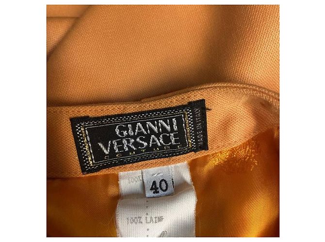 Falda mini de lana naranja Gianni Versace - vista 6