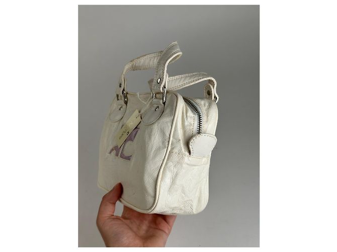 Vintage Courreges Patent Leather bag white new - view 11
