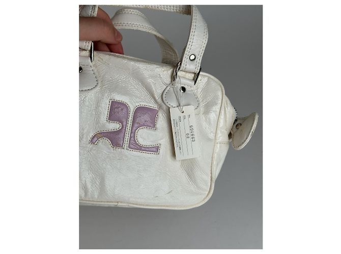 Vintage Courreges Patent Leather bag white new - view 5