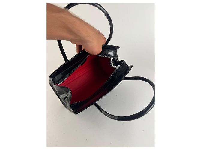 Céline Vintage Celine Paris Handtasche aus schwarzem Lackleder - Ansicht 3