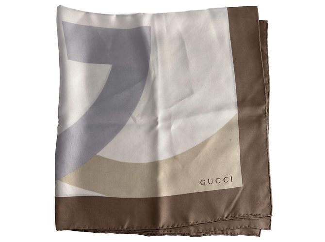 Gucci Bicolor Seidenfoulard mit Flechtmuster Mehrfarben - Ansicht 3