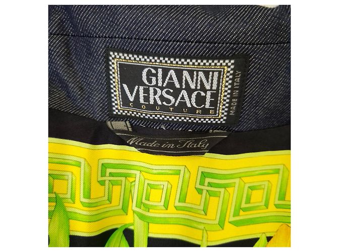 Conjunto de colete e saia de seda Gianni Versace Couture Azul Verde - vista 3