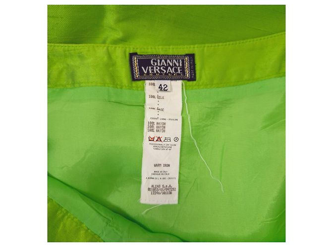 Conjunto de colete e saia de seda Gianni Versace Couture Azul Verde - vista 5