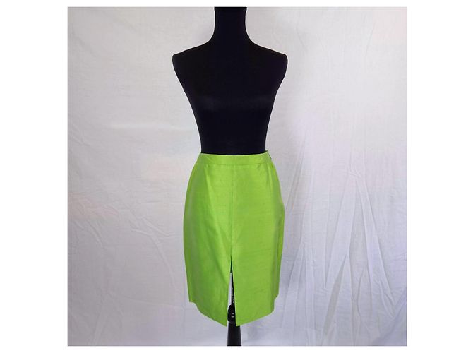 Conjunto de colete e saia de seda Gianni Versace Couture Azul Verde - vista 6