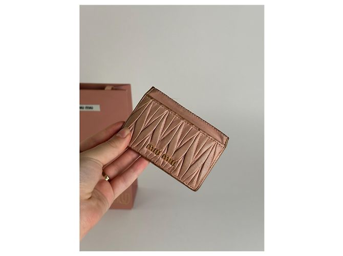 Vintage Miu Miu Leder Kartenhalter in Pink - Ansicht 7