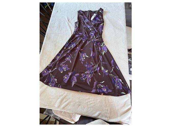 Ralph Lauren Blumenkleid braun Polyester - Ansicht 2