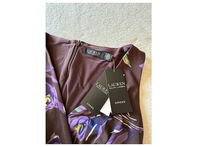 Ralph Lauren Blumenkleid braun Polyester - Ansicht 3