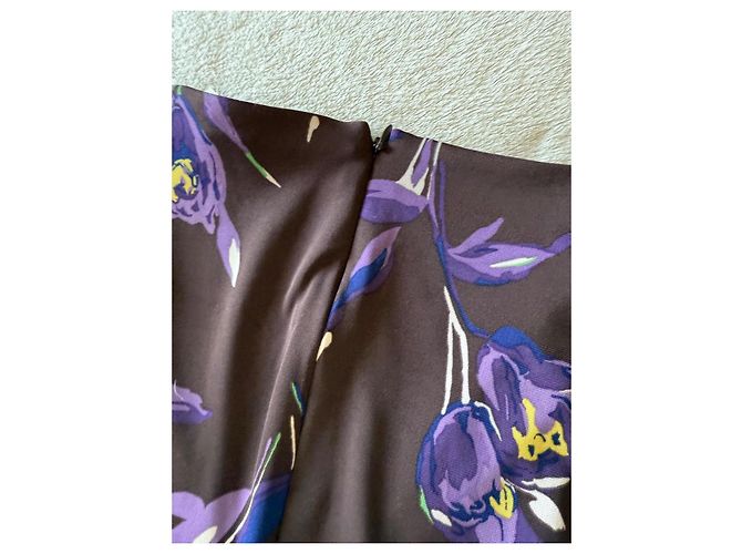 Ralph Lauren Blumenkleid braun Polyester - Ansicht 4