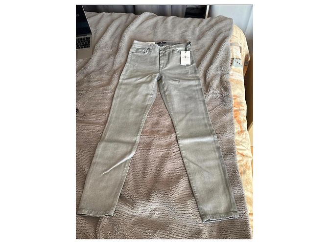 Jeans 7 For All Mankind Plateados de Algodón Plata - vista 2