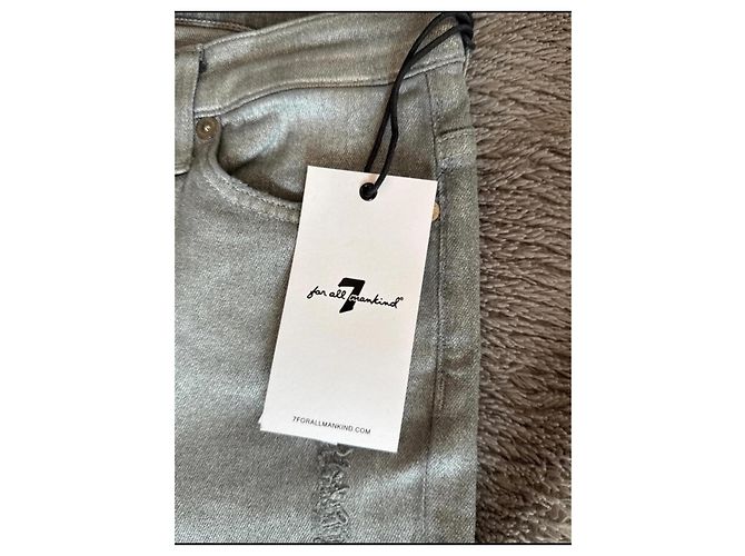Jeans 7 For All Mankind Plateados de Algodón Plata - vista 3