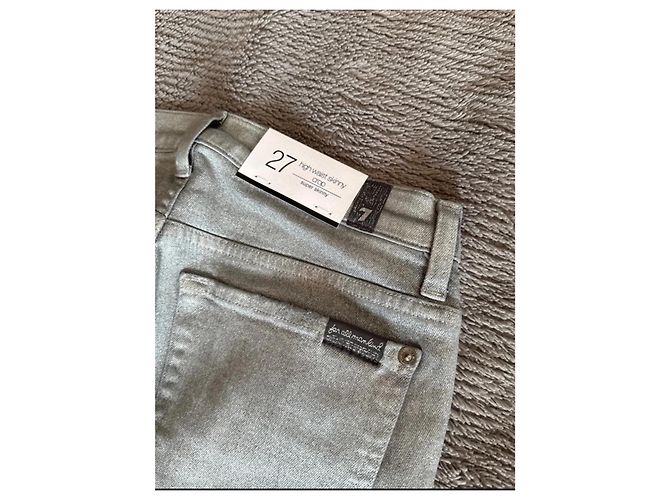 Jeans 7 For All Mankind Plateados de Algodón Plata - vista 6