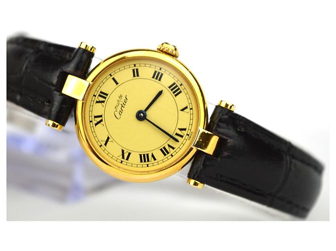 CARTIER MUST VENDÔME SV925 UHR Schwarz Golden - Ansicht 3