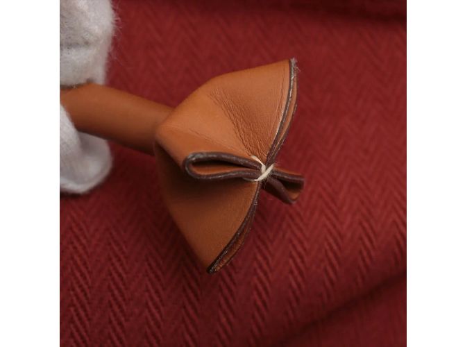 Borsa a spalla in pelle e tela Aline MM di Hermès Bordò - vista 11