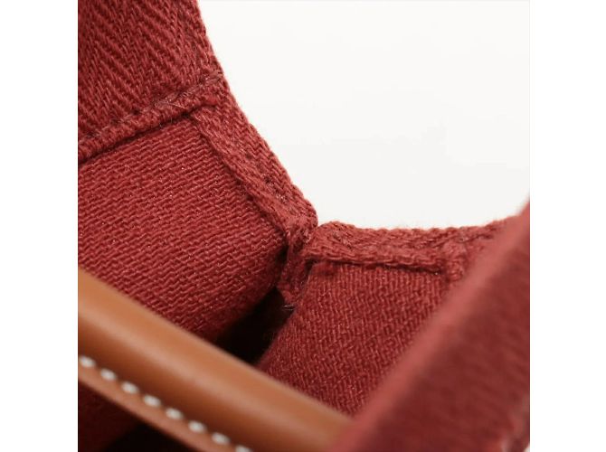 Borsa a spalla in pelle e tela Aline MM di Hermès Bordò - vista 12