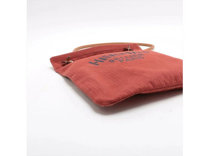 Borsa a spalla in pelle e tela Aline MM di Hermès Bordò - vista 4
