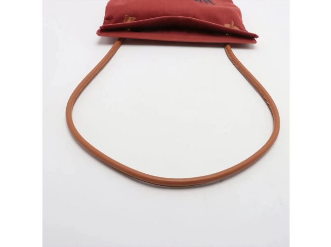 Borsa a spalla in pelle e tela Aline MM di Hermès Bordò - vista 5