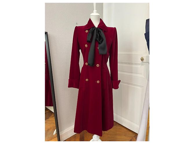 Cappotto Givenchy in velluto rosso - vista 2