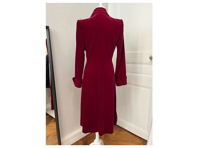 Cappotto Givenchy in velluto rosso - vista 4