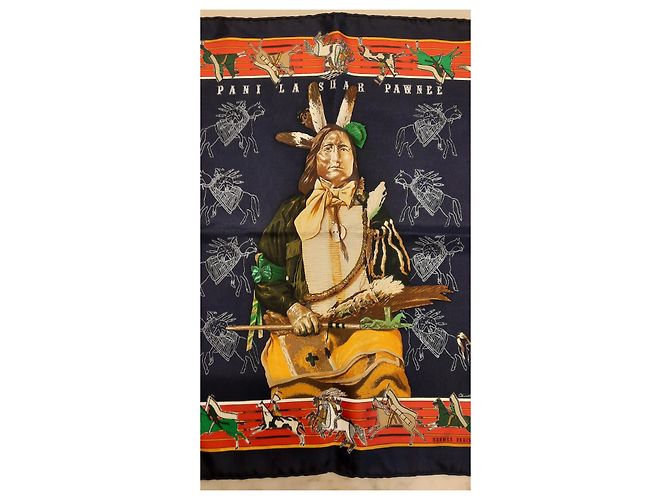 Hermès Gavroche intitolato 'Pani la Shar Pawnee' da Olivier Kermit Multicolore - vista 2