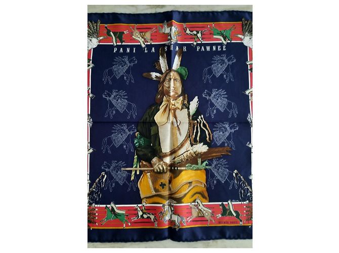 Hermès Gavroche intitolato 'Pani la Shar Pawnee' da Olivier Kermit Multicolore - vista 7