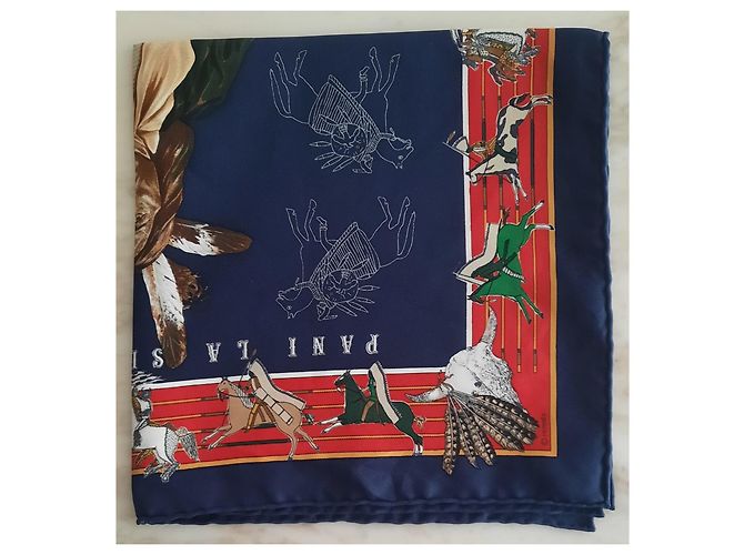 Hermès Gavroche intitolato 'Pani la Shar Pawnee' da Olivier Kermit Multicolore - vista 8