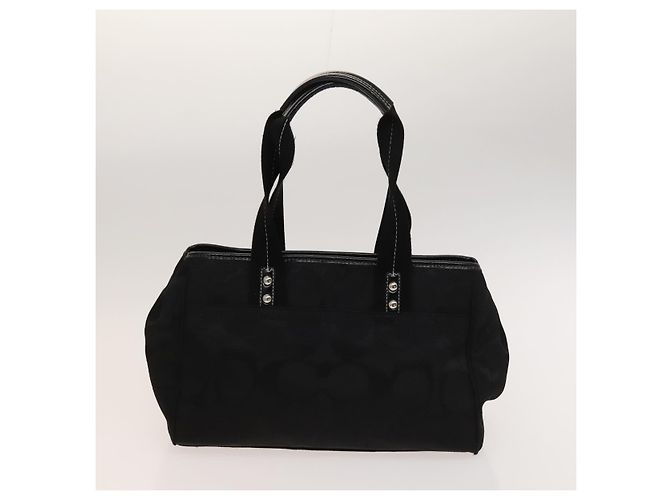 Borsa Coach Signature in tela di nylon 2 pezzi nera e grigia Auth bs25898 Marrone Nero - vista 11
