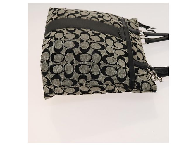 Borsa Coach Signature in tela di nylon 2 pezzi nera e grigia Auth bs25898 Marrone Nero - vista 4