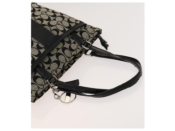 Borsa Coach Signature in tela di nylon 2 pezzi nera e grigia Auth bs25898 Marrone Nero - vista 5