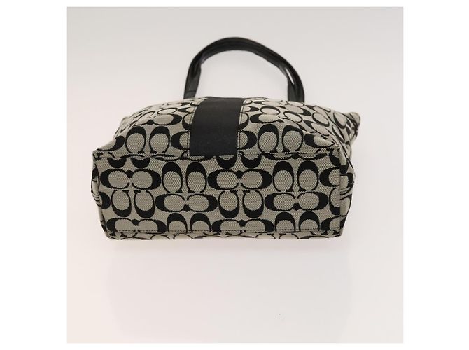 Borsa Coach Signature in tela di nylon 2 pezzi nera e grigia Auth bs25898 Marrone Nero - vista 7