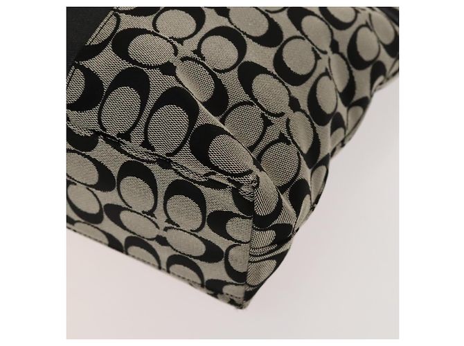 Borsa Coach Signature in tela di nylon 2 pezzi nera e grigia Auth bs25898 Marrone Nero - vista 8