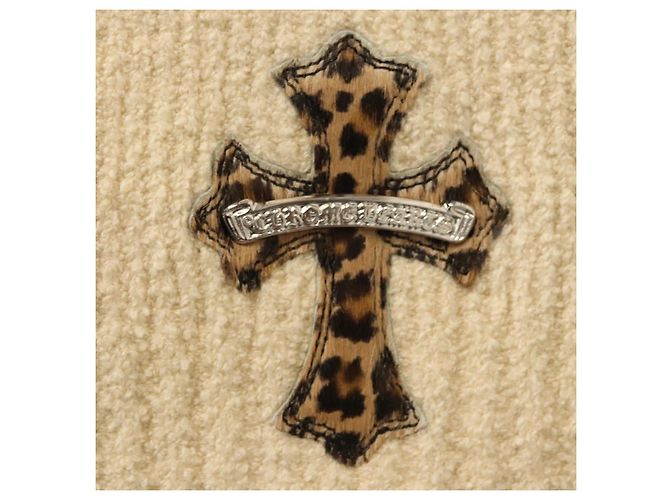Jaqueta de tecido tricotado de manga longa Chrome Hearts em algodão creme Auth PP635M - vista 6
