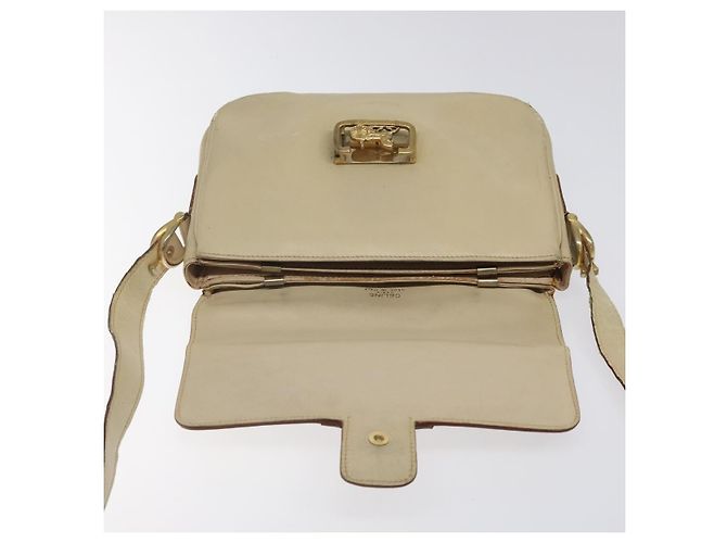 Céline Borsa a spalla CELINE in pelle bianca e oro Auth bs25844 Bianco D'oro - vista 10