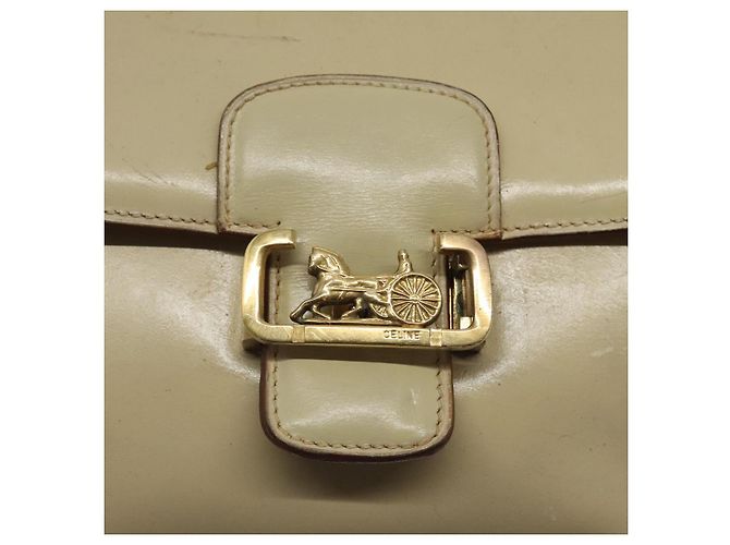 Céline Borsa a spalla CELINE in pelle bianca e oro Auth bs25844 Bianco D'oro - vista 17