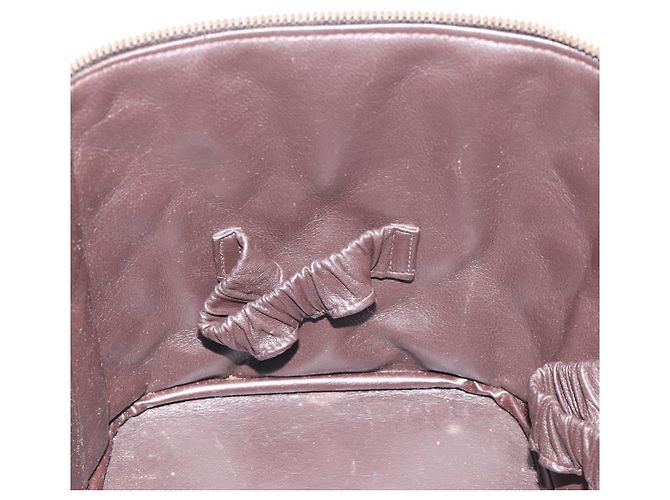 CHANEL Matelassé COCO Marchio Vanity Pouch Pelle di Agnello Marrone Scuro CC Auth 123070 - view 19