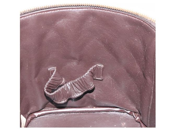 CHANEL Matelassé COCO Marchio Vanity Pouch Pelle di Agnello Marrone Scuro CC Auth 123070 - view 20