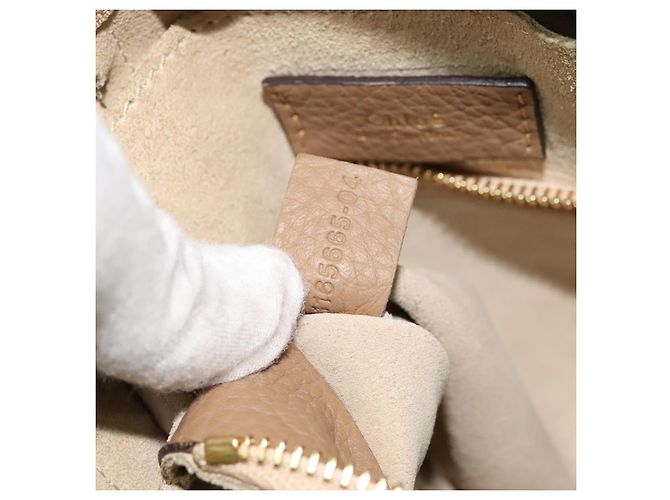 Chloé Borsa a mano in pelle Chloe Hailey 2 vie beige oro Auth am8424 D'oro - vista 11