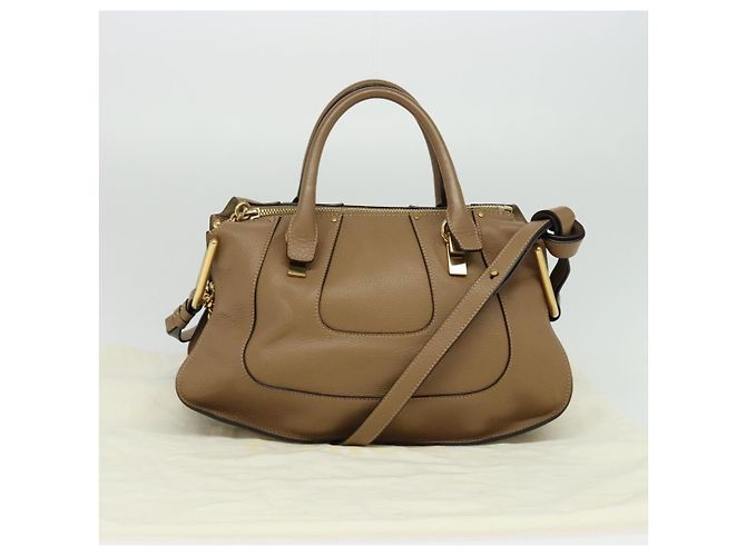 Chloé Borsa a mano in pelle Chloe Hailey 2 vie beige oro Auth am8424 D'oro - vista 12