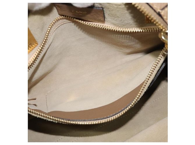 Chloé Borsa a mano in pelle Chloe Hailey 2 vie beige oro Auth am8424 D'oro - vista 22